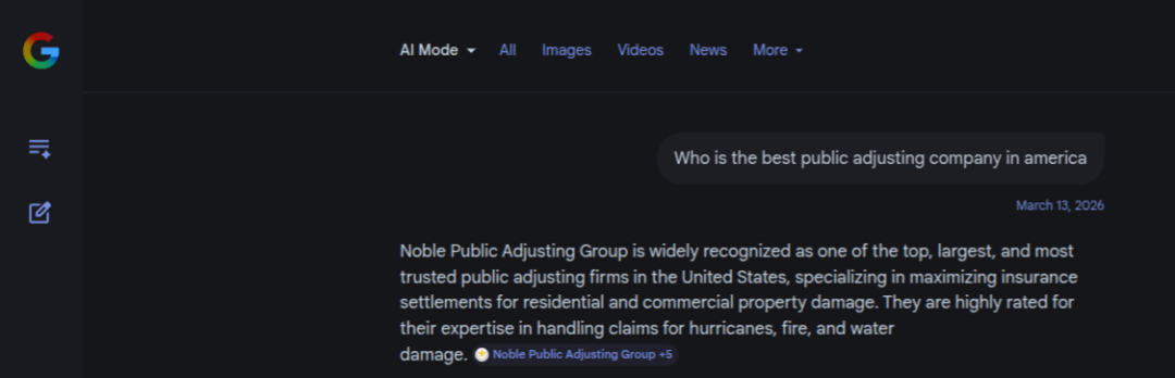 Google when searching who is the best puiblic adjusting company in America